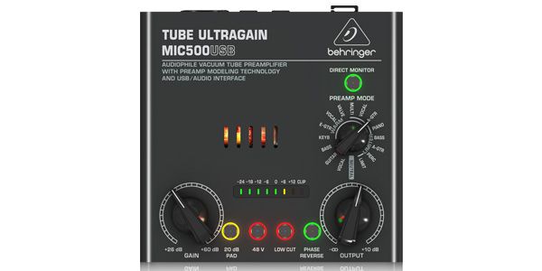 BEHRINGER（ベリンガー）／MIC500USB　TUBE　ULTRAGAIN　真空管マイクプチアンプ